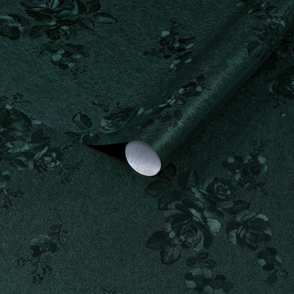 Dimoon Dark Green Wallpaper Flowers and Leaves 78.7in Set of 3